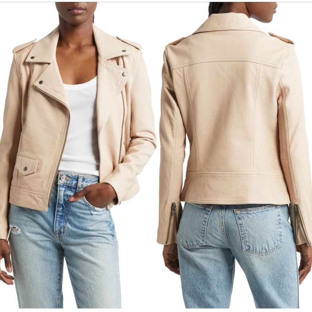 Treasure & bond leather biker jacket XL